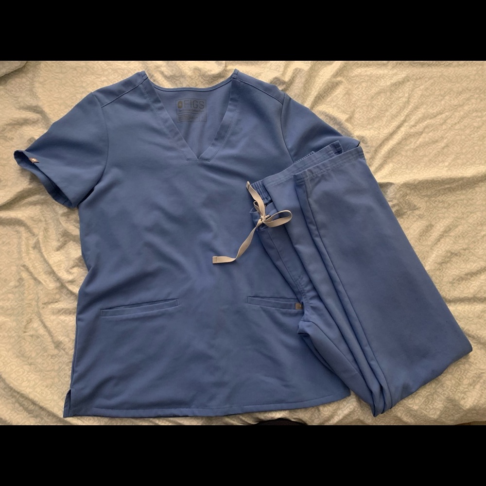 Figs Ceil Blue scrub Set